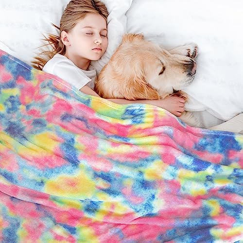 MUGD Rainbow Blanket for Girls, Small Colorful Blanket for Kids 40"x50"