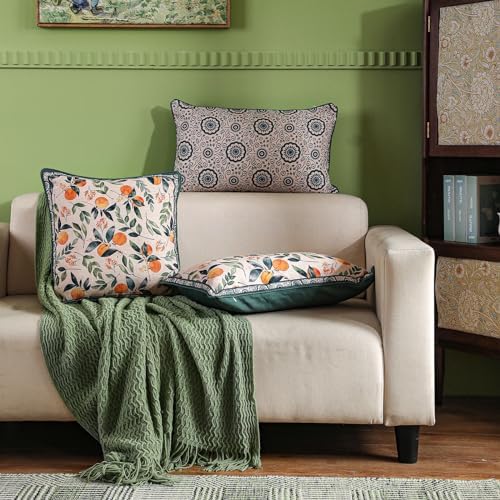 patdrea Designer Vintage Elegant Throw Pillow Cover,18"x18",Set of 2