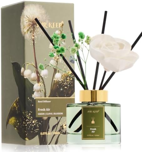 Airkeep Flower Reed Diffuser Set, Fresh Air Diffuser Set, 5.07 Fl.oz (150ml), Home Fragrance, Bathroom, Bedroom & Home Décor, Air Freshener