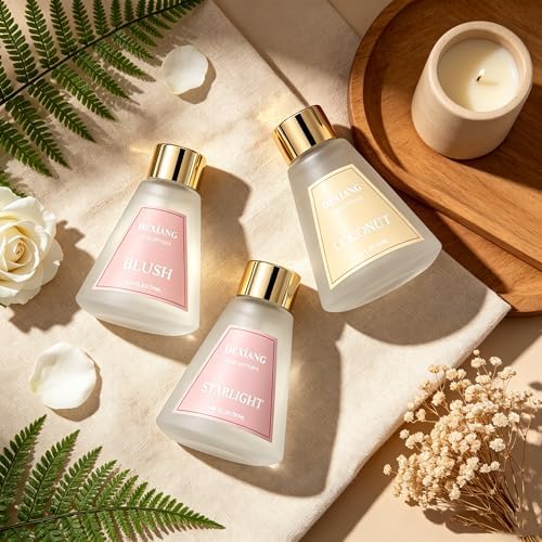 Reed Diffuser Set of 3 Pack, Blush/Starlight/Coconut Oil Diffuser Reed Diffusers for for Home, Bathroom, Office Decor, 1.7 Fl.oz, Total 5.1Oz