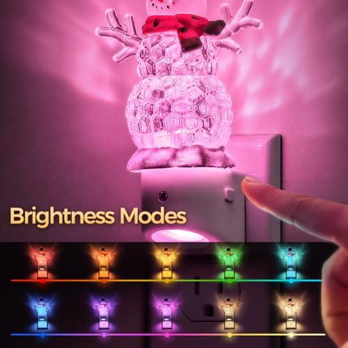 DORESshop Christmas Night Light,Snowman Kids Night Light,RGB Dusk to Dawn