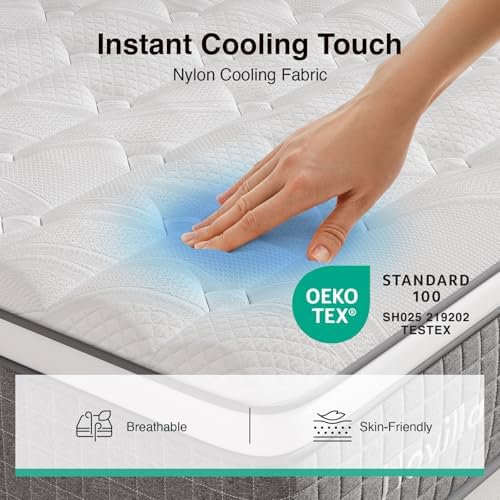 Novilla 12 Inch Full Size Mattress, Hybrid Gel Memory Foam Mattress Full