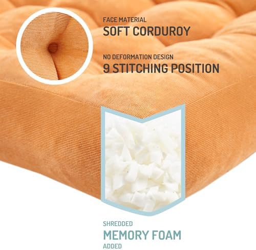 Floor Pillows Set of 6, Large Meditation Cushion for Adults, 22 Inch Square