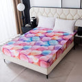 Bedding Fitted Sheet with Deep Pocket,3D Pattern Sweet Heart Printed Fabric Bed Sheets (Pink Heart, Queen)