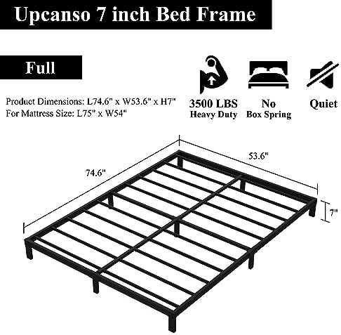7 Inch Full Bed Frame, Low Profile Full Size Bed Frame