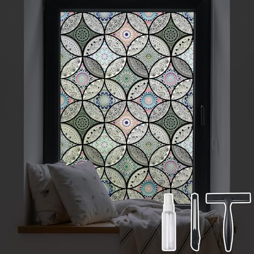 DKTIE Static Cling Decorative Window Film Easy to Install 35.4" x 78.7"