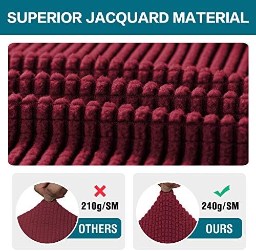 Turquoize Stretch Armrest Covers for Chairs and Sofas Couch Arm Covers for Sofa Spandex Jacquard Armrest Cover Anti-Slip Furniture Protector Armchair Slipcovers for Recliner Set of 4, Burgundy