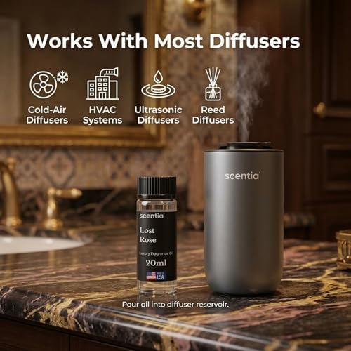 Lost Rose Essential Oil Blend for Diffuser, Rose Oud Wood, 20 mL