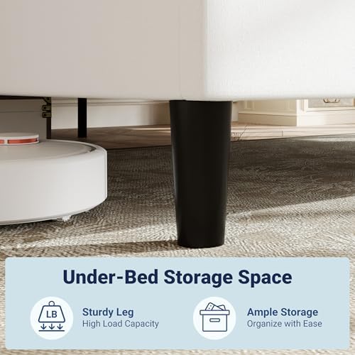 Allewie Queen Platform Bed Frame with Velvet Upholstered Headboard