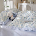 Blue Queen Size Duvet Cover 90"×90",100% Cotton Bedding Set 3 Pcs