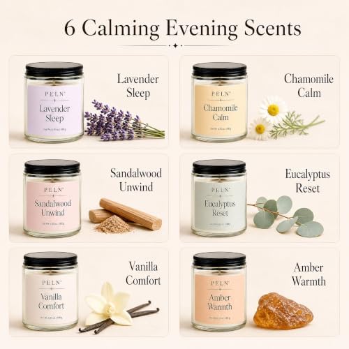 PELN Scented Candles Gift Set, 6 Pack Soy Candles for Home, 7 oz Each