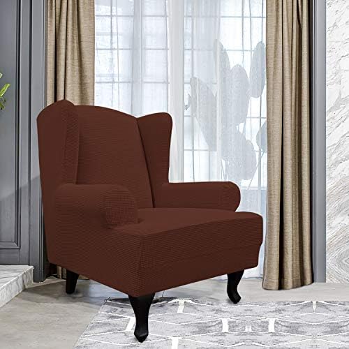 Easy-Going Stretch Large Wingback Chair Sofa Slipcover Coffee