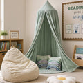 Kids Reading Nook Set with Canopy Tent, Bean Bag Cover & Pillow,Green