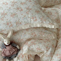 Floral Duvet Cover Set 3 Pcs,Full Size 80"×90" Cotton Bedding