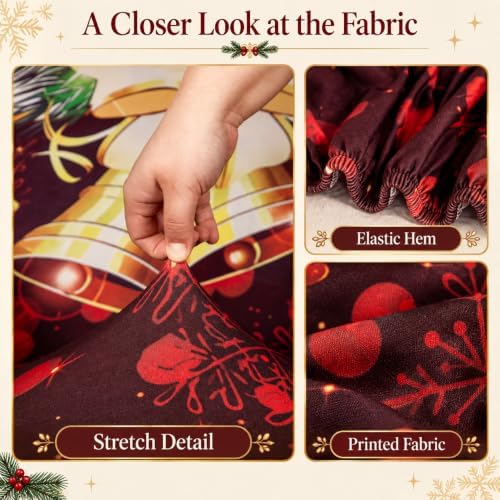 NILUOH Christmas Bells Wingback Chair Covers 2-Piece