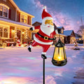 EDOF Christmas Decorations Santa Claus Garden Stake with Solar Lights Multicolor,Christmas Decor Outdoor for Women,Rustic Santa Claus Christmas Lights Yard Metal Stakes for Lawn Garden Porch