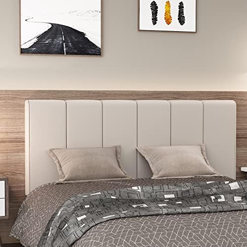 HAOBO Home Upholstered King Headboard Only, Modern Faux Leather Panel White