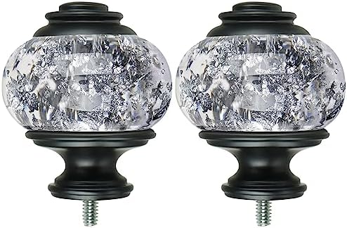 USFOOK Replacement Finials for Curtain Rods (1 or 7/8 Inch), Black