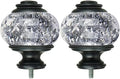 USFOOK Replacement Finials for Curtain Rods (1 or 7/8 Inch), Black