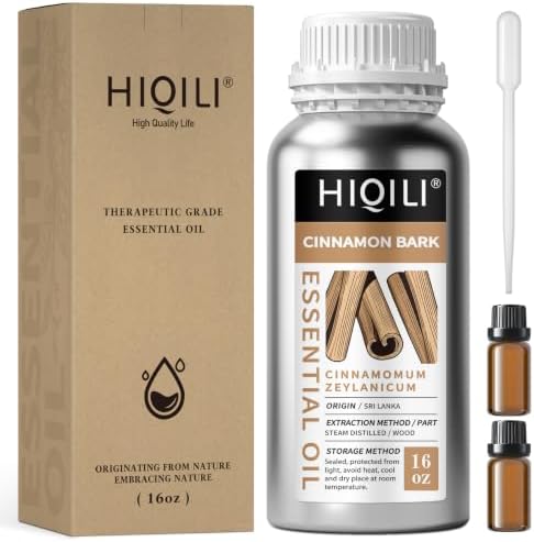 HIQILI Cinnamon Bark Essential Oil for Versatile DIY, Diffuser & Skin