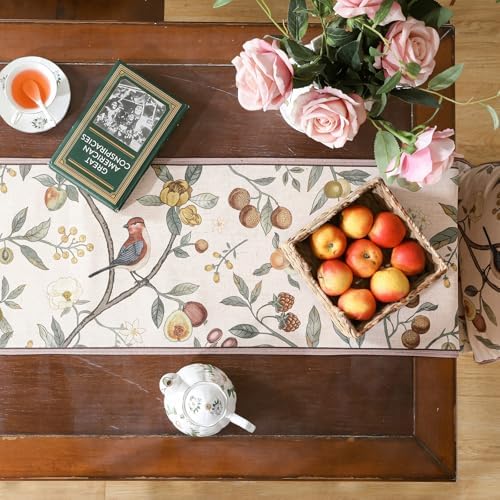bilin gaier Designer French Vintage Extra Long Table Runner,118"x12"