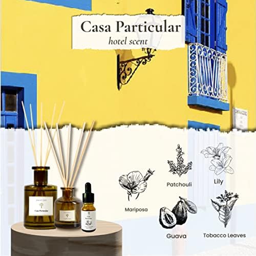 PRISTINE Casa Particular/Inspired by Wyndham Reed Diffuser for Home | Rich Blend of Tobacco Leaves, Sweetness of Guava Reed Diffuser Set, Oil & Reed Diffuser Sticks | Home & Office Decor