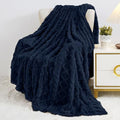 Aganear Fleece Throw Blanket for Couch Sofa 50"x60" Navy