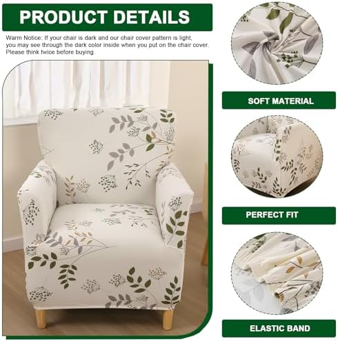 CRFATOP Accent Chair Cover, Stretch Armchair Slipcover for Living Room,A26