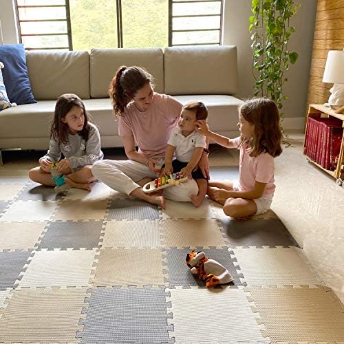 MioTetto Baby Play Mat, Soft Foam Floor Tiles for Kids. Adjustable Interlocking Foam Tiles, Fits with 50x50 Playpen Baby mat for Crawling & Development, Safe & Non-Toxic Playmat for Babies 6-12 Months