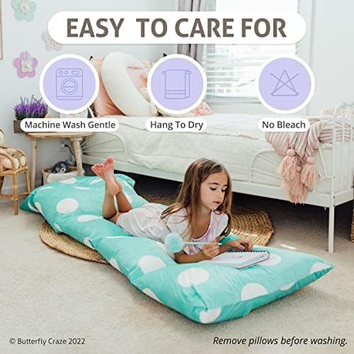 Butterfly Craze Floor Pillow Cover Plush Folding Lounger Bed Cushion Case