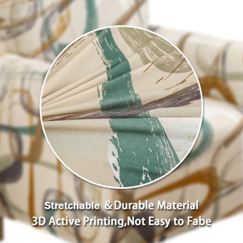 Accent Chair Covers with Arms Stretch Mid Century Modern Accent Chair Slipcovers 1-Piece Printed Banquet Arm Chair Cover Couch Sofa Covers Protector for Living Room Office Hotel #9
