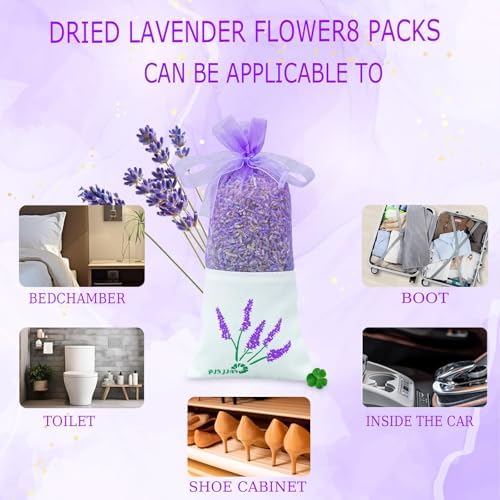8 Packs Lavender Sachets for Drawers and Closets, Closet Car Freshener