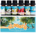 Summer Essential Oil Set for Diffusers for Home Premium Fragrance Oils - Includes Watermelon, Coconut, Ocean Breeze, Plumeria, Vanilla Ice Cream & Pina Colada, Candle Making Scents, 6X10ml
