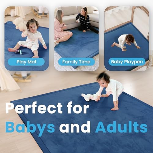 1.3" Thick Baby Play Mat for Floor,59x71 Padded Playpen Mat, Non-Slip