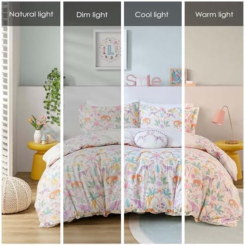 Intelligent Design Kids Cotton Animal Purple Queen Duvet Cover Set, 4pc