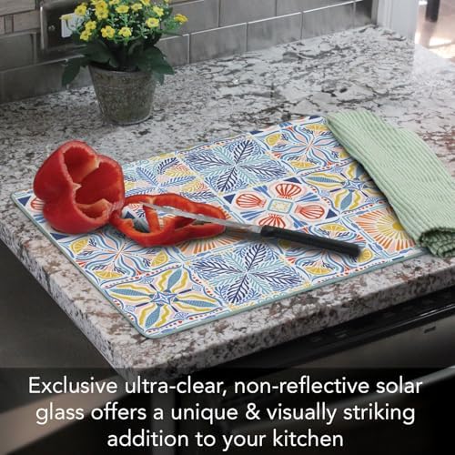 CounterArt Suncoast Tile Pattern 3mm Tempered Glass Cutting Board