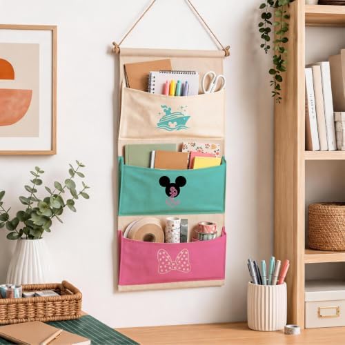 Cute Nautical 3-Pocket Hanging Wall Organizer, Useful Wall Pocket Storage