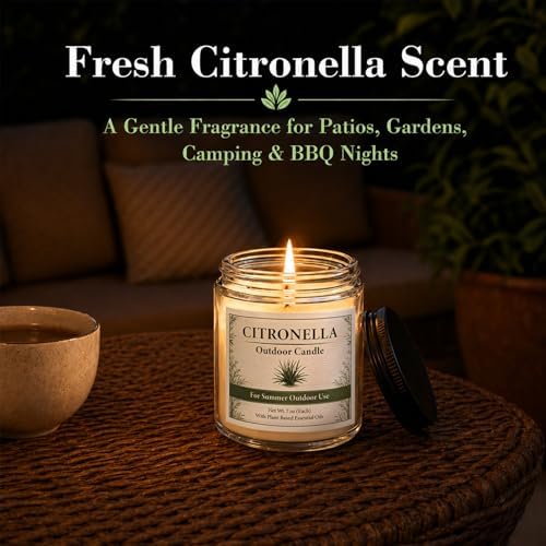 Citronella Candles Outdoor - 6 Pack Soy Wax Citronella Candles