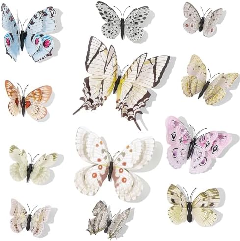 OPSEAM 3D Butterfly Wall Decor Butterfly Decorations Stickers with Magnets