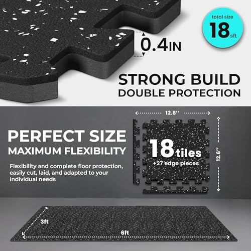 bemaxx Gym Mats Set - EVA Interlocking Foam Floor Tiles Workout Mat Puzzle