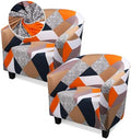 Barrel Chair Slipcovers, 2 Pack Stretch Club Chair Slipcover Sofa Covers with Arms, Removable Soft Armchair Cover Round Couch Furniture Protector for Bar Living Room Bedroom Hotel Counter