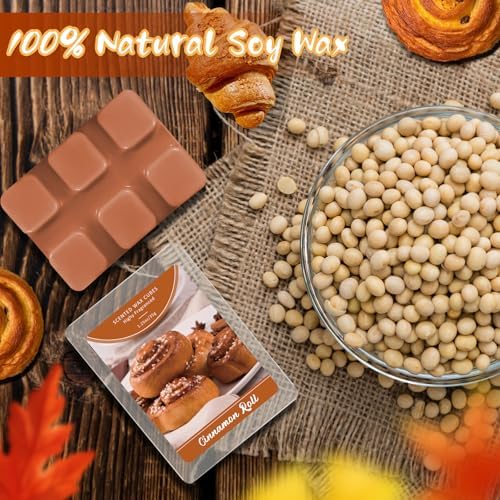 SCENTORINI Wax Melts, Wax Cubes Winter Scents, Cinnamon Roll Scent, 4 Pack