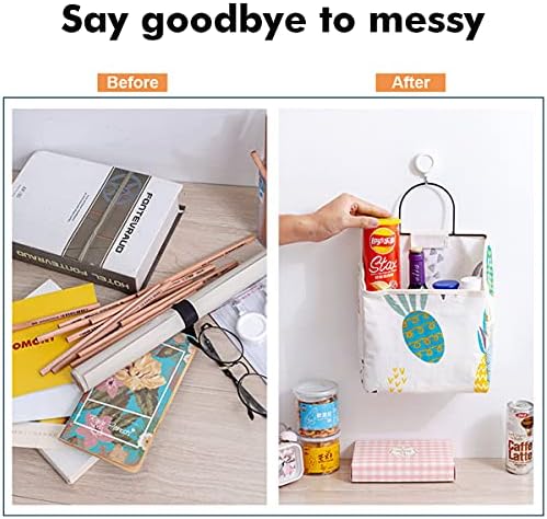Fantasyon Wall Hanging Storage Bag, Waterproof Over The Door Closet Organizer Hanging Pocket Linen Cotton Organizer Box Containers for Bedroom, Bathroom (Black)