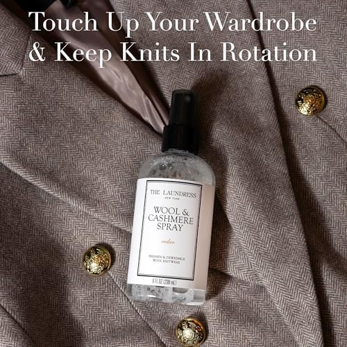 The Laundress Wool and Cashmere Fabric Spray, Wool Dewrinkle Spray, Upholstery and Linen Spray, Fabric Refresher, Cedar Scent, 8 Fl Oz (Pack of 2)