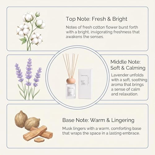 Pure Cotton Reed Diffuser, 3.5 Fl Oz