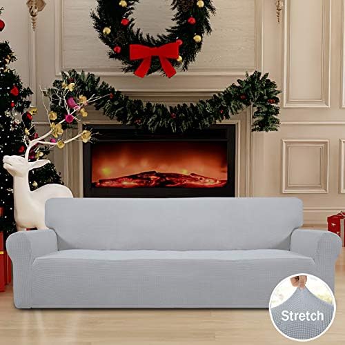 Easy-Going Stretch 4 Seater Oversized Sofa Couch Cover Silver Gray