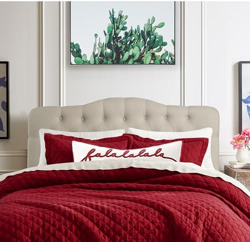 Rosevera Harriman Adjustable Height Headboard with Linen Upholstery and Button Tufting for Bedroom, King, Natural Beige