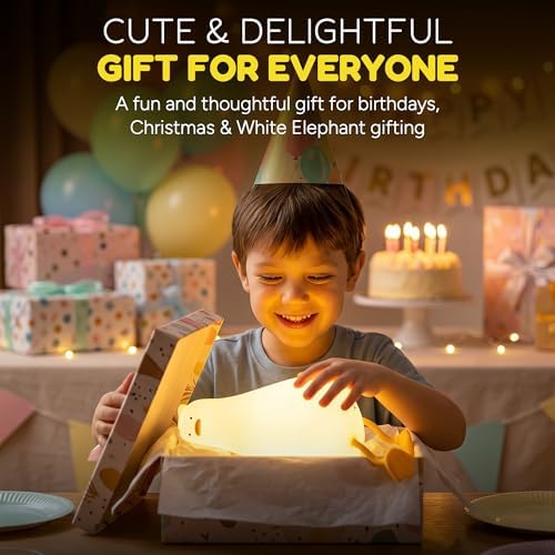 Lying Flat Duck Night Light, Soft Squishy Silicone Duck Lamp Laying Down with 30-Minute Timer, 3 Brightness Levels, Rechargeable Funny Gift for Kids and Adults