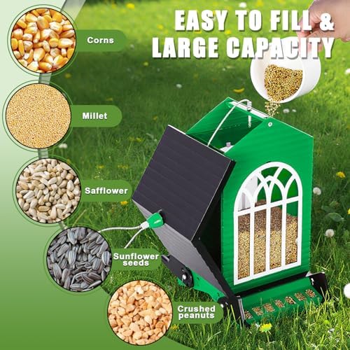 Gbekery Squirrel Proof Bird Feeders, 5LB Capacity, Weight-Activated, Green