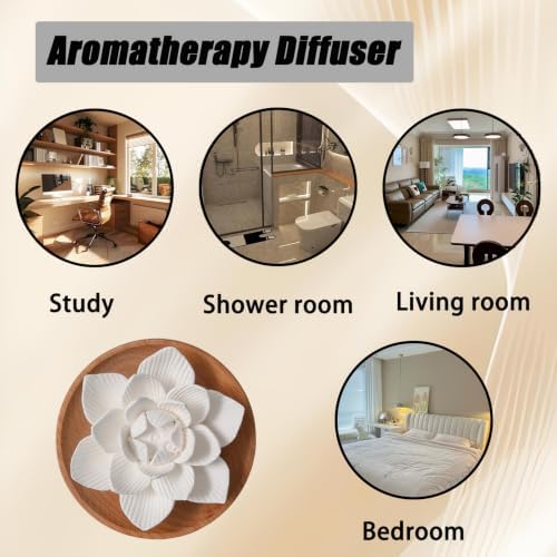 Lotus Flower Wooden Pallet Ceramic Essential Oil Mini Diffuser